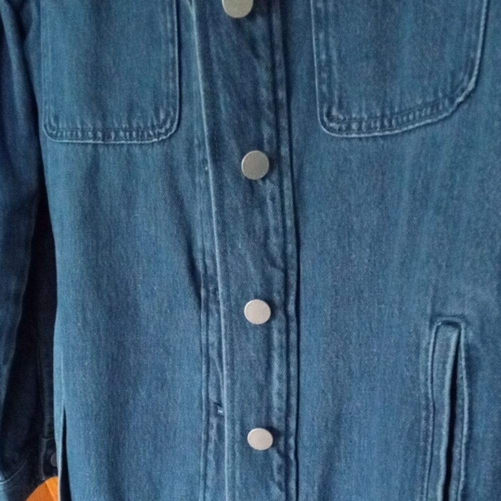 Ann Taylor Weekend Blue Denim Utility Jacket with Belt - Picture 8 of 8
